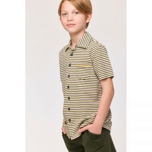 Herenpyjama korte mouwen 927 beige stree