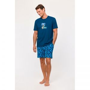 Herenpyjama, korte mouwen 891 donkerblauw