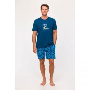 Herenpyjama, korte mouwen 891 donkerblauw