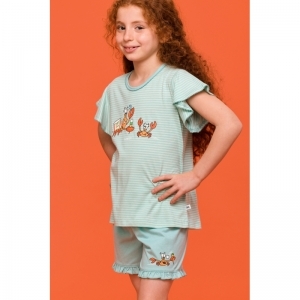 Meisjespyjama, korte mouwen 921 lichtblauwe