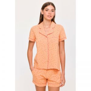 Damespyjama, korte mouwen 913 oranje boll