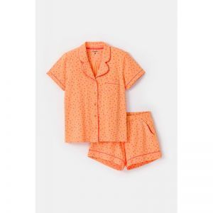 Damespyjama, korte mouwen 913 oranje boll