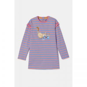 Meisjespyjama, lange mouwen 911 blauw-roze