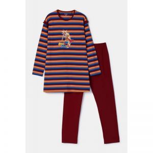Damespyjama lange mouwen 913 multicolor