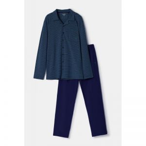 Heren pyjama, doorknoop 931 donkerblauw