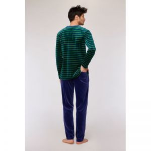 Herenpyjama in velours 918 groene stre
