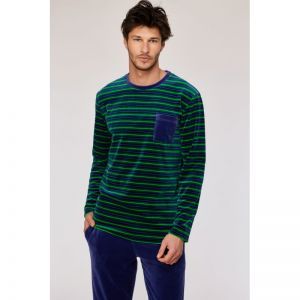 Herenpyjama in velours 918 groene stre