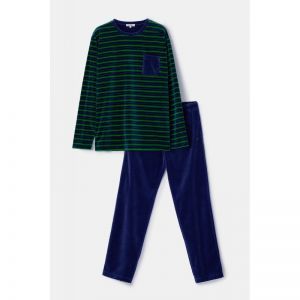 Herenpyjama in velours 918 groene stre