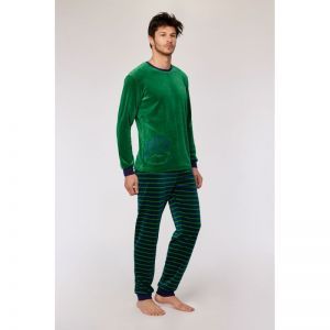 Herenpyjama in velours 792 donkergroen