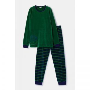 Herenpyjama in velours 792 donkergroen