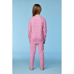 Meisjespyjama, lange mouwen 923 roze katten