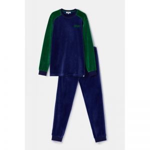 Herenpyjama in velours 897 donkerblauw