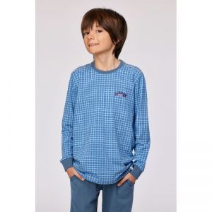 Jongenspyjama, lange mouwen 926 blauwe ruit