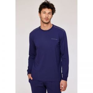 Herenpyjama, lange mouwen 897 donkerblauw