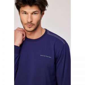 Herenpyjama, lange mouwen 897 donkerblauw