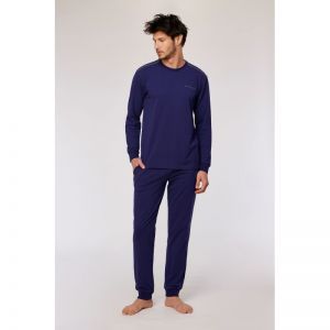 Herenpyjama, lange mouwen 897 donkerblauw