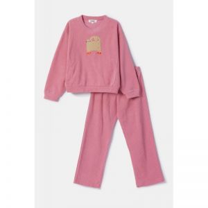 Meisjespyjama in velours 404 roze