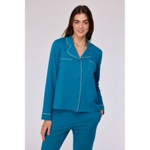 Damespyjama, lange mouwen 795 groenblauw