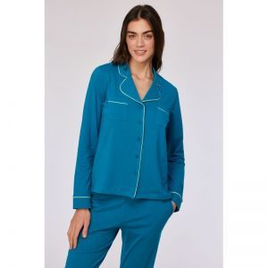Damespyjama, lange mouwen 795 groenblauw