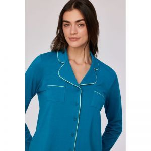 Damespyjama, lange mouwen 795 groenblauw