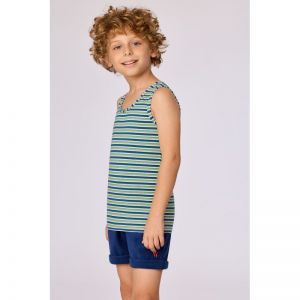 Jongens singlet 908 groen-blauw