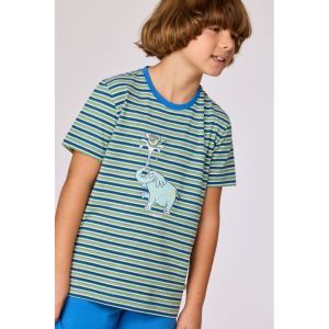Jongenspyjama met korte mouwen 908 groen-blauw
