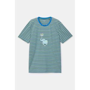 Herenpyjama korte mouwen 908 groen-blauw