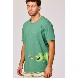 Herenpyjama korte mouwen 742 groen