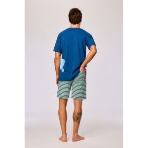 Herenpyjama korte mouwen 887 donkerblauw