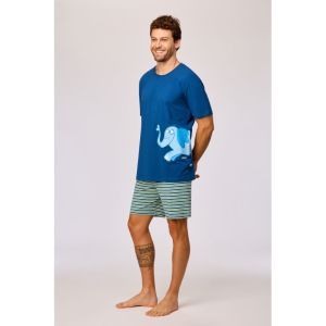Herenpyjama korte mouwen 887 donkerblauw