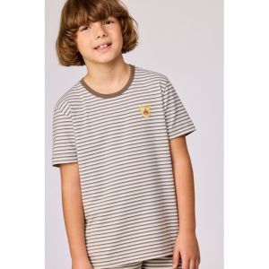 Jongenspyjama korte mouwen 907 bruin-blauw
