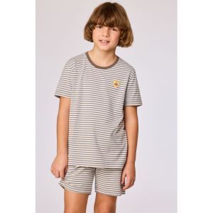 Jongenspyjama korte mouwen 907 bruin-blauw