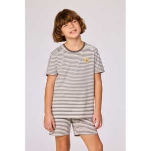 Jongenspyjama korte mouwen 907 bruin-blauw