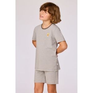 Jongenspyjama korte mouwen 907 bruin-blauw