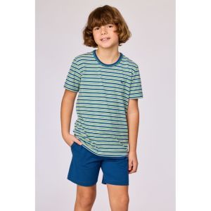Jongens pyjama korte mouwen 908 groen-blauw