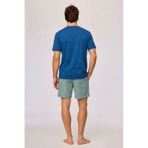 Herenpyjama korte mouwen 887 donkerblauw