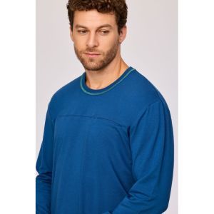 Herenpyjama lange mouwen 887 donkerblauw