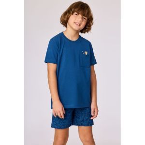 Jongens pyjama korte mouwen 887 donkerblauw