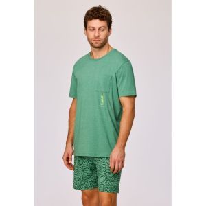 Herenpyjama korte mouwen 742 groen
