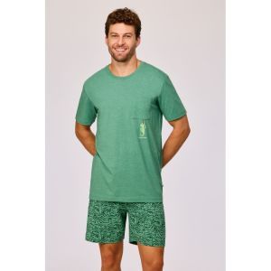 Herenpyjama korte mouwen 742 groen