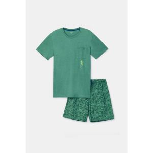Herenpyjama korte mouwen 742 groen