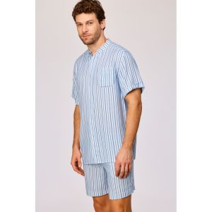 Herenpyjama 991 streep blau