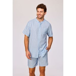 Herenpyjama 991 streep blau