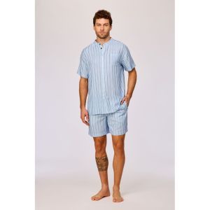 Herenpyjama 991 streep blau