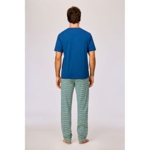 Herenpyjama korte mouwen 887 donkerblauw