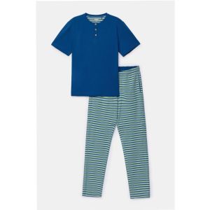 Herenpyjama korte mouwen 887 donkerblauw