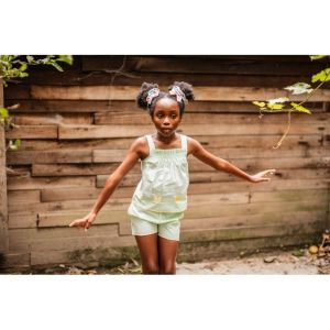 Meisjes setje top en shortje 928 groene vert