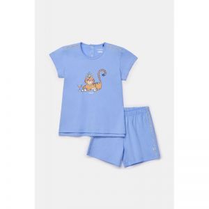 Meisjespyjama korte mouwen 840 blauw