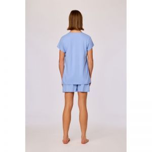 Damespyjama korte mouwen 840 blauw