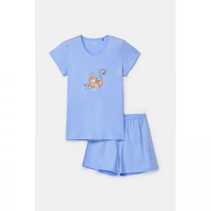 Damespyjama korte mouwen 840 blauw